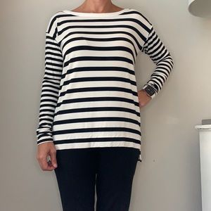 WHBM Striped black and white blouse
